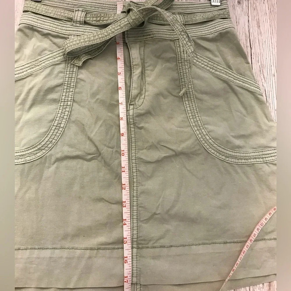 Pilcro & the Letterpress Green Paper Bag A-Line Skirt with Pockets & Belt size 0 - Picture 6 of 12